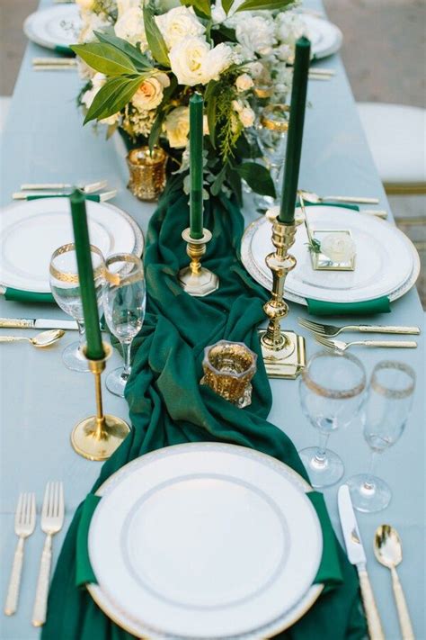 Elegant Emerald And Gold Wedding Attire Weddings And Brides Green