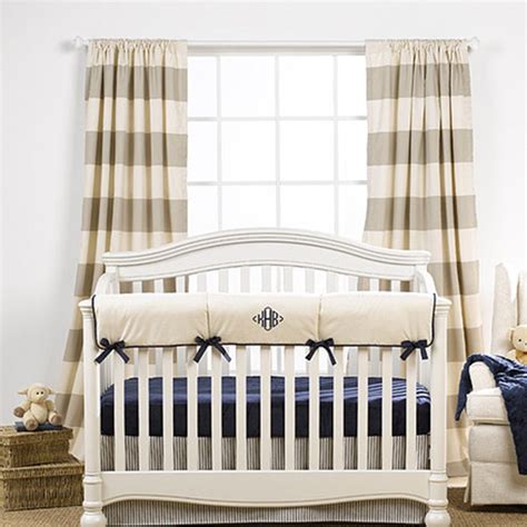Find baby crib bedding in a variety of baby boy themes such as nautical, woodland, elephant, celestial, sports, animals, modern, jungle, snoopy and much more! Tan Cabana Stripe Curtains | Crib bedding boy, Luxury baby ...