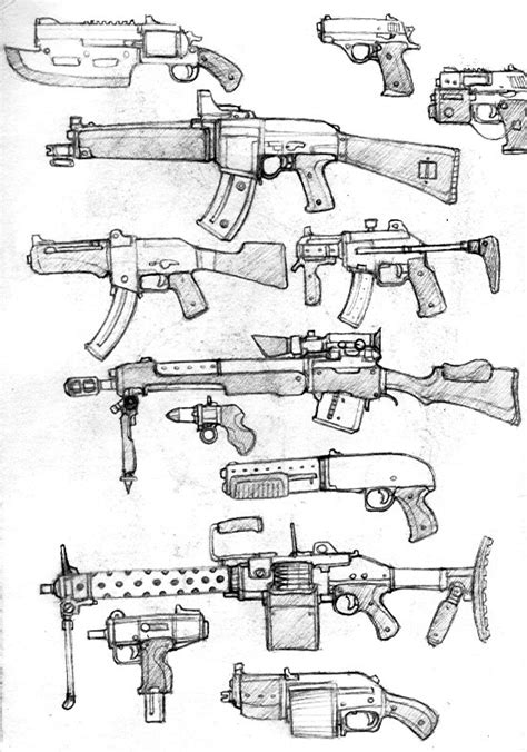 Many Guns Art Reference Poses Weapon Concept Art Guns Drawing