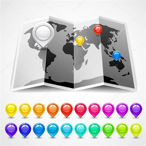 Map With Pin Pointers Location Stock Vector Image By ©ecelop 23340544