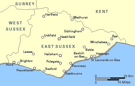 Map Of East Sussex England Concurso Ps