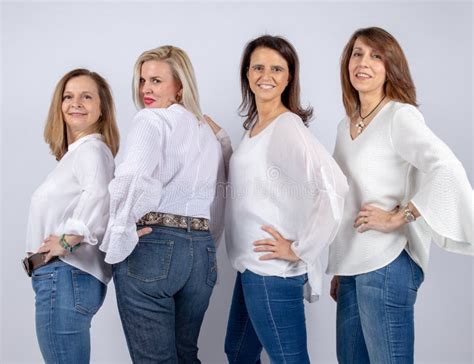 Photo Session For 4 Female Friends Stock Image Image Of Happiness