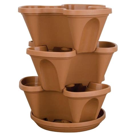 Stack A Pot Resin Stackable Planter Rzjmin0 The Home Depot