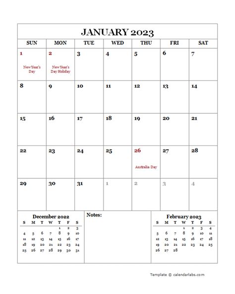 Printable 2023 Australia Calendar Templates With Holidays Calendarlabs