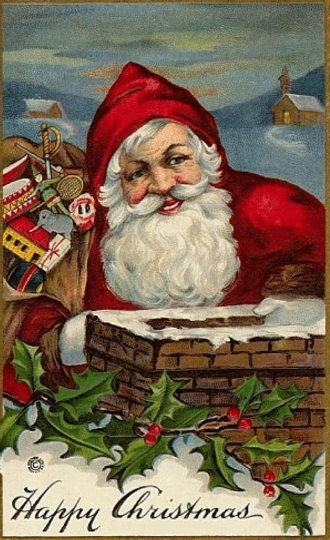 87 free printable christmas cards to send this holiday season victorian santa by all things