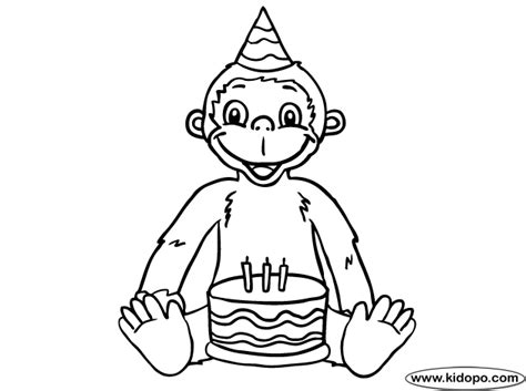 Coloring pages on monkeys are one of the most searched for topic by parents for their kids. Birthday monkey | Kidopo | Monkey coloring pages, Sock ...