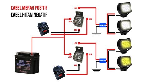 Cara pemasangan sangat simpel dengan menggunakan 1 transfer bisa menggunakan merk hella atau bosch dengan kuat arus relay30 amper. Review Lampu CWL di Honda CS1