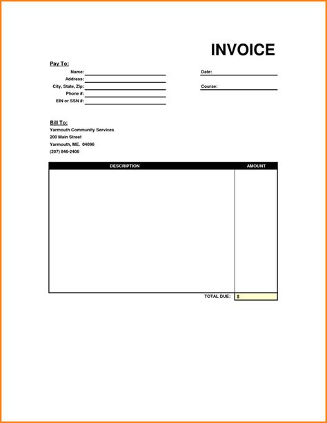 Blank Invoice Doc Templates Free Printable Within Free Printable