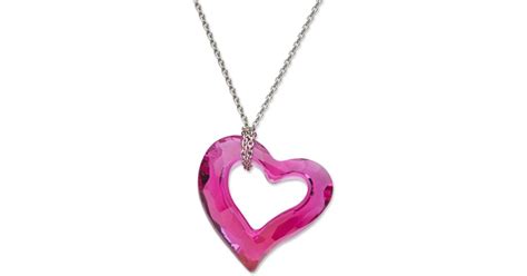 Swarovski Mini Fuchsia Love Heart Crystal Pendant In Purple Lyst