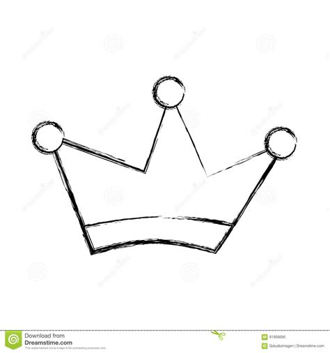 King Crown Drawing Isolated Icon Stock Vector Illustration Of