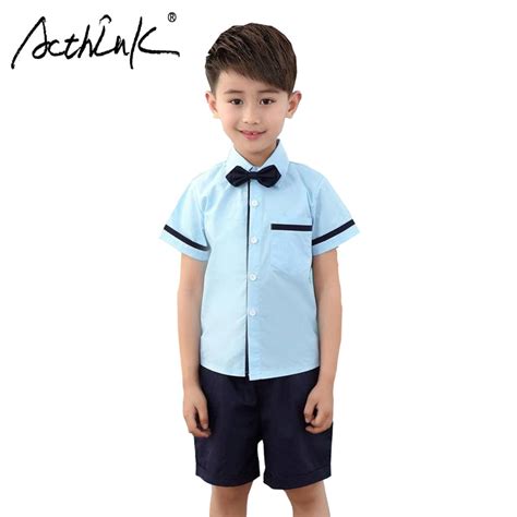 Acthink New 2pcs Teenage Boys Summer Shirt Suit Boys School Uniforms