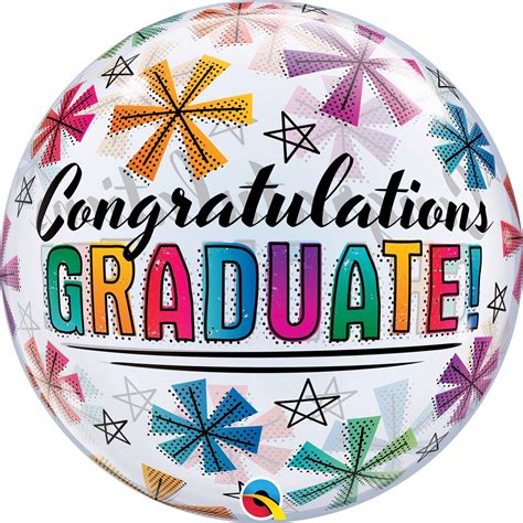 Congratulations Graduate And Stars Bubble Balloon 22 Foil Balloon