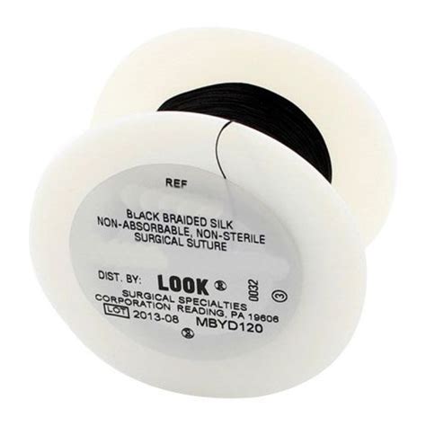 Look 40 100 Yards Of Silk Black Braided Sutures On A Spool Package