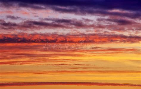 Fiery Orange Sunset Sky Stock Photo Image Of Colored 48291118