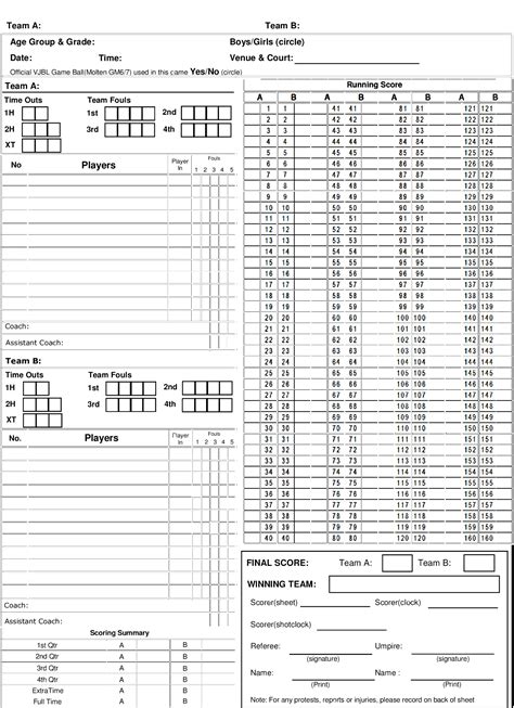 Ncaa Basketball Score Sheet