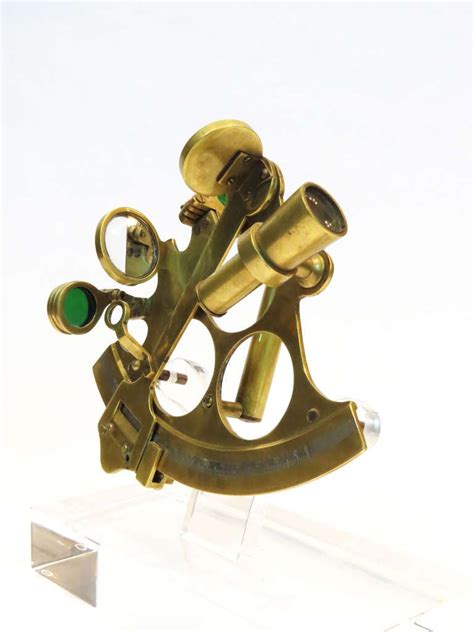 brass sextant on lucite display stand at 1stdibs