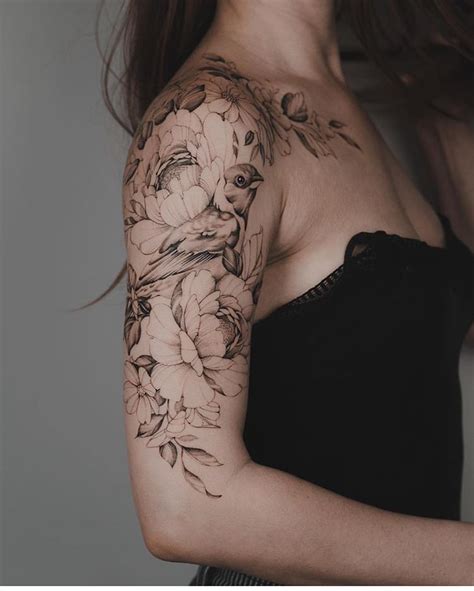 Flower And Bird Tattoo Tattoos For Women Half Sleeve Flower Tattoo Shoulder Sleeve Tattoos