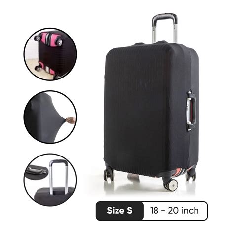 HMUNII Cover Koper Elastis Polos Suitcase Cover S - ZY005 - Black