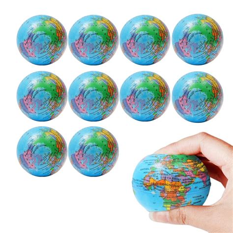 12pcs Soft Foam Globe Squeeze Toy World Map Toys Mini Foam Earth World