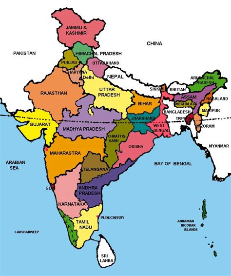 Map Of India With States And Capitals Map