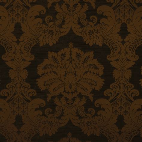 Espresso Brown Damask Damask Upholstery Fabric By The Yard M1371