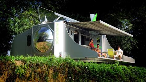 Scarabane Rotating Folding Camper Green Powered By The Sun And Wind