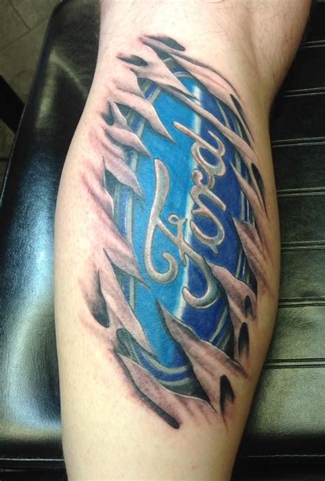 Skin tear american flag tattoo. Ford Emblem Skin Tear Tattoo #killercait #prophecytattoo # ...