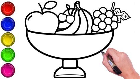 How To Draw A Bowl Of Fruit How To Draw A Beautiful Fruit Basket Step
