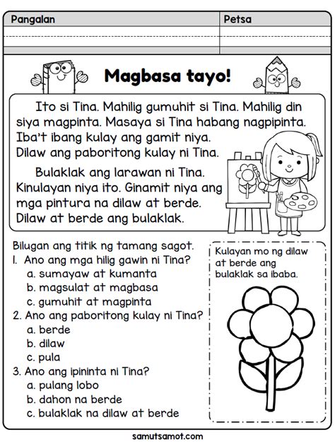 Printable Filipino Reading Comprehension Worksheets For Grade 3