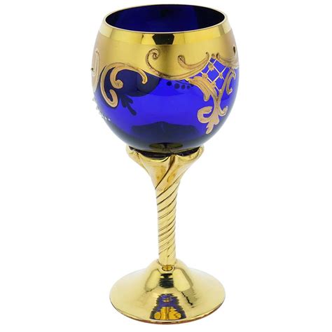 Murano Glass Goblets Set Of Two Murano Glass Wine Glasses 24k Gold Leaf Blue