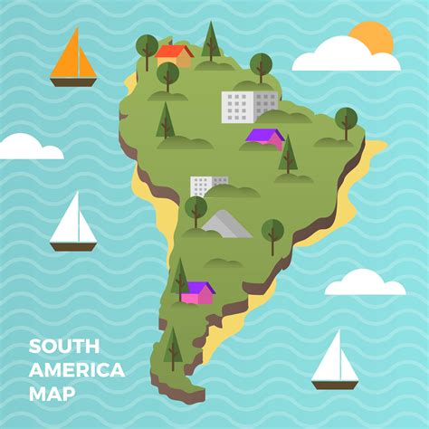 Map Of South America Vector Illustration Stock Illust