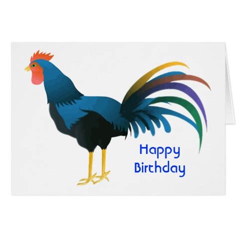 Cocky Rooster Birthday Greeting Card Zazzle
