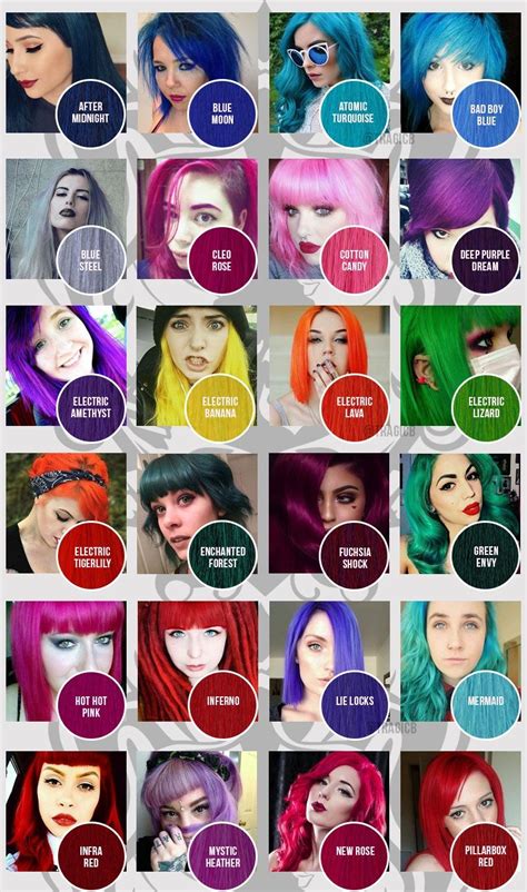 Manic Panic Colour Chart Classic Dyes Manic Panic Hair Color Fox