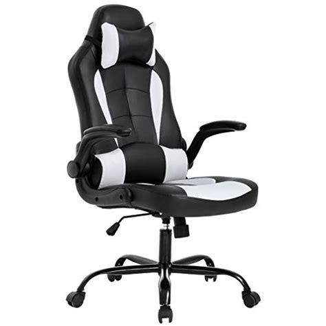 The chair features dual cushions, which help to support the lower back and neck and can help you maintain good posture no matter how long you play. BestOffice PC Gaming Chair Ergonomic Office Chair Desk Chair with Lumbar Support Flip Up Arms ...