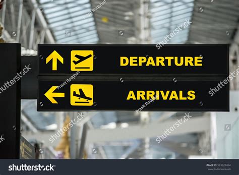 Airport Departure Arrival Information Board Sign Stock Photo 563622454