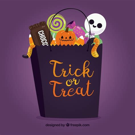 Free Vector Halloween Bag Full Of Candies