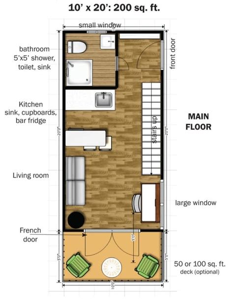 The best tiny house floor plans for families look different for each situation. Simple Elegance In This Two Story, 350 sq. ft. Micro Home