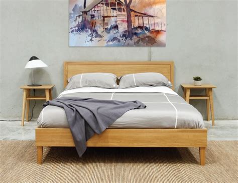 Shown in oak wood this original platform bed comes standard with 4 drawers on metal tracks. Copenhagen Queen Size Solid European Oak Bed Frame by Bent ...