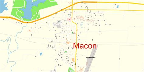 Macon Missouri Us Pdf Map Vector High Detailed Editable Adobe Pdf In Layers