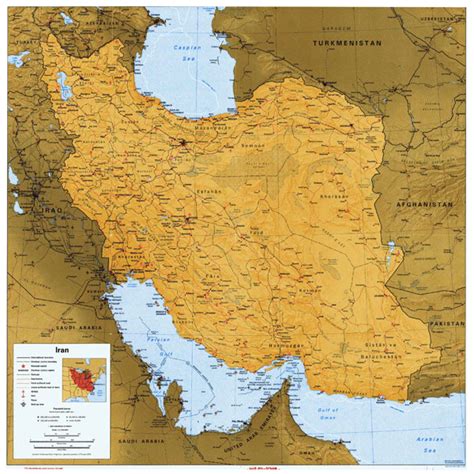 Large Detailed Guide Map Of Iran With All Roads And Cities Iran