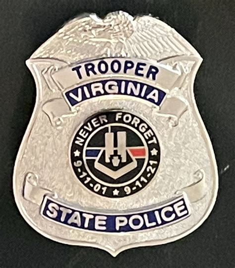 Home And Living Virginia State Police Badge Motif Rosewood Finish T