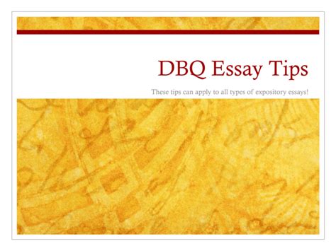 Dbq Essay Tips