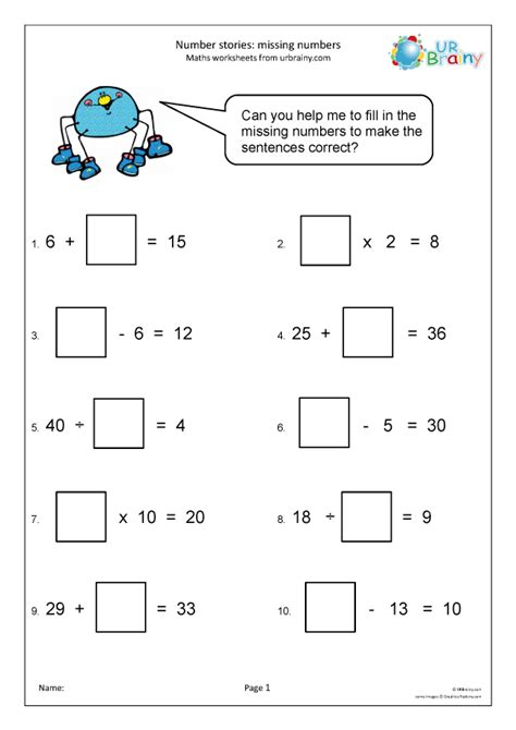 Number sentences with missing digits - Reasoning/Problem Solving by