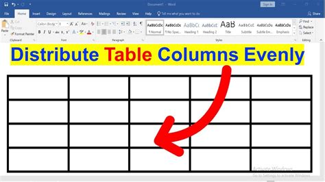 How To Distribute Table Columns Evenly In Word YouTube