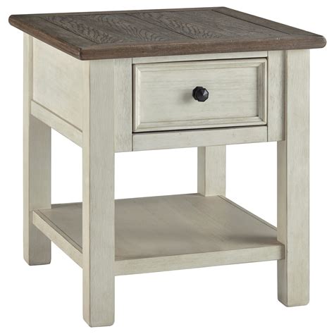 Signature Design By Ashley Bolanburg Rectangular End Table With Drawer