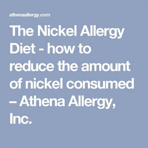 Fix the child's diet, and you'll get rid of the ad. The Nickel Allergy Diet | Nickel allergy, Eczema diet ...