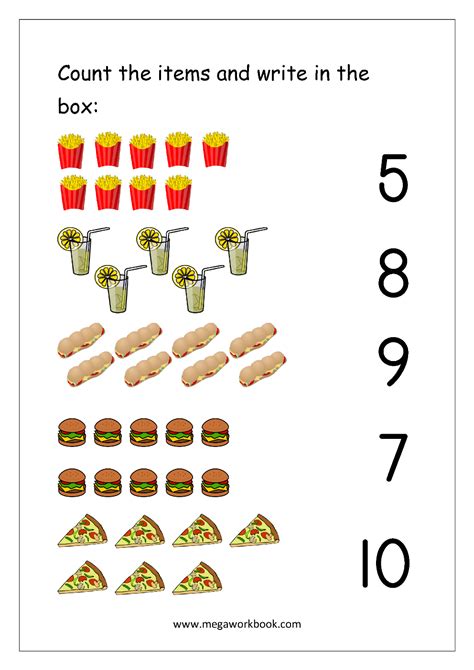 Image result for numbers 1 to 10 matching with objects