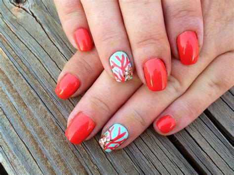 So, for that purpose, today, we have made a photo collection of 15 coral nail designs that you can draw inspiration from for your next summer. Coral Starfish Accent Nail Art | Nautical nail art ...