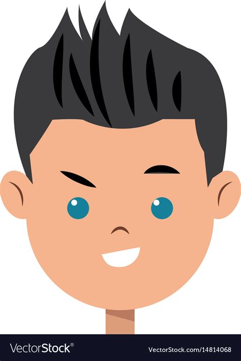 Free for commercial use no attribution required high quality images. Cartoon character face boy children Royalty Free Vector