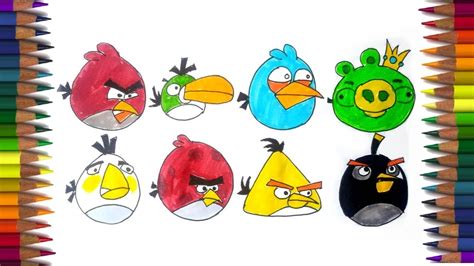 How To Draw Angry Birds Characters And Learning Colors Angry Bird